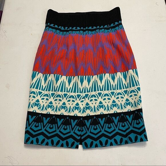 plenty by TRACY REESE multicolor aztec print high waist cotton skirt, size 0 - Picture 3 of 10